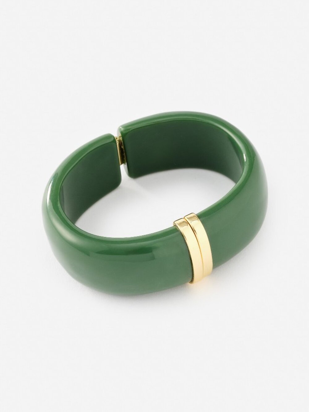 J McLaughlin Resin Hinge Bangle - Green/Gold NEW